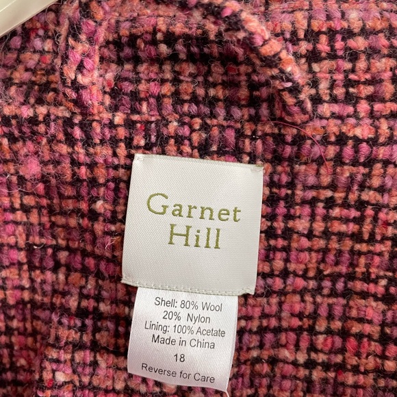 Garnet Hill Chic Pink Tweed Coat - Picture 5 of 9